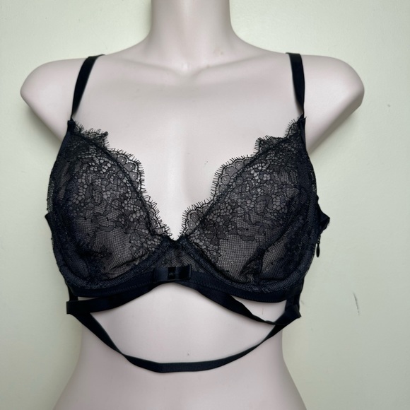 Victorias Secret NEW Lace Sheer Sexy Demi Balconette Bra Strappy Zip Underwire - Picture 2 of 16